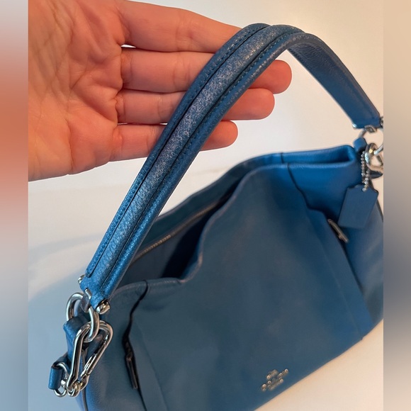 Coach | Large Scout Turquoise Leather Hobo Handbag - Picture 7 of 13